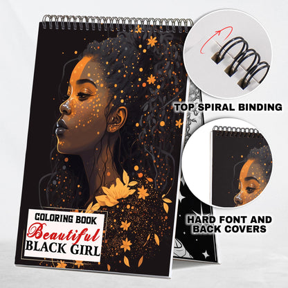 Beautiful Black Girl Spiral Coloring Book: 30 Empowering Coloring Pages, Showcasing Strong and Resilient Black Girls Embracing Their Unique Beauty