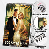 30s Style Man Spiral Bound Coloring Book: 30 Enchanting Coloring Pages, Unleashing Your Creativity in the World of 1930s Fashion