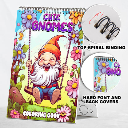Cute Gnomes Coloring Book: Explore 30 Intriguing Coloring Pages, Depicting Cute Gnomes and their Lively Village with Joyful Energy