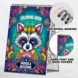 Mandala Raccoons Coloring Book