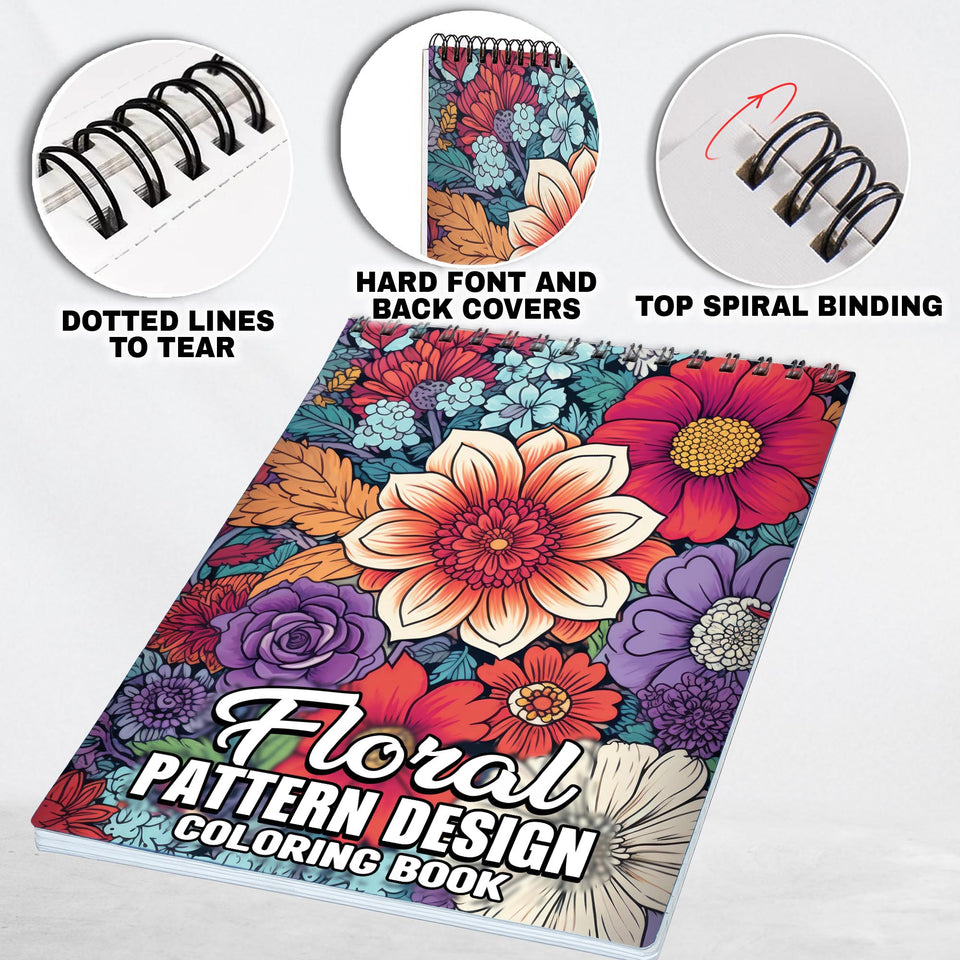 Floral Pattern Spiral Coloring Book: Immerse Yourself in the Delicate Art of Floral Patterns with 30 Captivating Coloring Pages