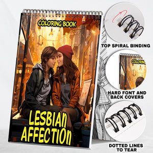 Lesbian Affection Spiral Bound Coloring Book: 30 Captivating Coloring Scenes of Loving Lesbian Couples