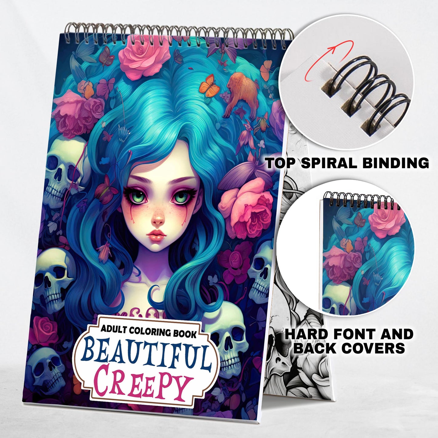 Beautiful Creepy Spiral Coloring Book: 30 Exquisitely Macabre Coloring Pages for Adults to Embrace the Beauty in the Dark