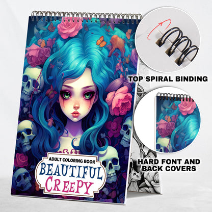 Beautiful Creepy Spiral Coloring Book: 30 Exquisitely Macabre Coloring Pages for Adults to Embrace the Beauty in the Dark