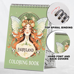 Fairyland Spiral Coloring Book: 30 Shimmering Coloring Pages, Featuring Fairies with Glittering Wings and Delicate Fairy Dust