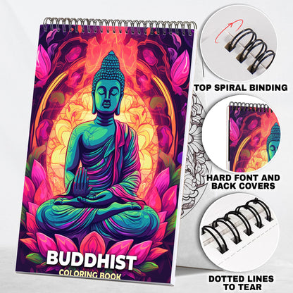 Buddhist Spiral Coloring Book: 30 Beautiful Pages to Explore Buddhist Concepts of Compassion and Wisdom