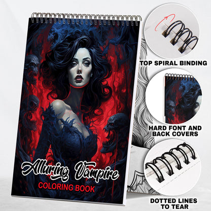 Alluring Vampire Spiral-Bound Coloring Book: 30 Captivating Coloring Pages that Combine the Alluring Vampire Coloring Book and Halloween Event