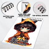 Cute Chibi Halloween Witchy Spiral-Bound Coloring Book: 30 Captivating Coloring Scenes of Cute Chibi Halloween Witches, Ready for Your Artistic Touch