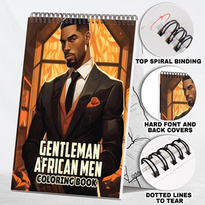 Gentleman African Men Spiral Bound Coloring Book: 30 Captivating Coloring Pages of African Gentlemen for a Stylish and Artistic Journey