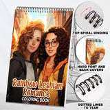 Rainbow Lesbian Romance Spiral Bound Coloring Book: 30 Charming Pages Filled with Heartfelt Moments of Rainbow Lesbian Romance