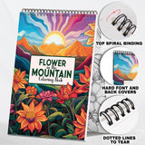 Flower In The Mountain Spiral-Bound Coloring Book: Explore 30 Intriguing Coloring Pages, Depicting Colorful Wildflowers Dancing in the Serene Mountain Meadows