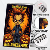 Halloweenpunk Spiral Coloring Book: 30 Coloring Pages, Fusing the Spookiness of Halloween with Punk Attitude