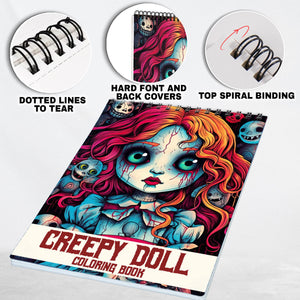 Creepy Doll Spiral Bound Coloring Book: Discover 30 Serene Coloring Pages, Inviting You to Color Dolls with a Gothic Twist and Haunting Details