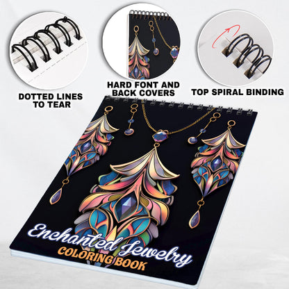 Enchanted Jewelry Spiral Bound Coloring Book: 30 Coloring Pages of Exquisite Jewelry Designs for Artistic Explorers to Admire