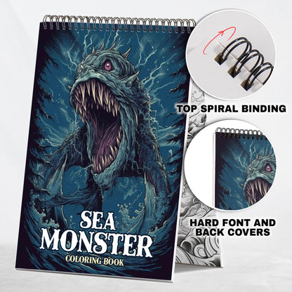 Sea Monster Coloring Book: Explore 30 Mythical Coloring Pages, Depicting Majestic Sea Monsters from Ancient Folklore and Maritime Tales