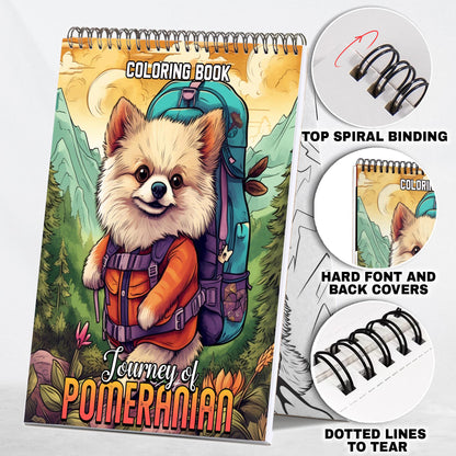 Journey of Pomeranian Spiral Coloring Book: 30 Whimsical Pomeranian Coloring Pages for Pomeranian Art Admirers to Embrace the Quirky Charm and Heartwarming Vibes of Pomeranian Adventures