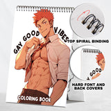 Gay Good Vibes Coloring Book: Set Your Imagination Free with 30 Pages of Coloring Joy, Capturing the Intense and Enchanting Gaze of Hot Anime Boys