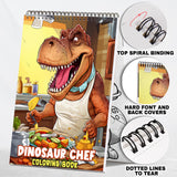 Dinosaur Chef Spiral-Bound Coloring Book: 30 Enchanting Coloring Pages, Merging the Prehistoric and the Culinary in Whimsical Dinosaurs