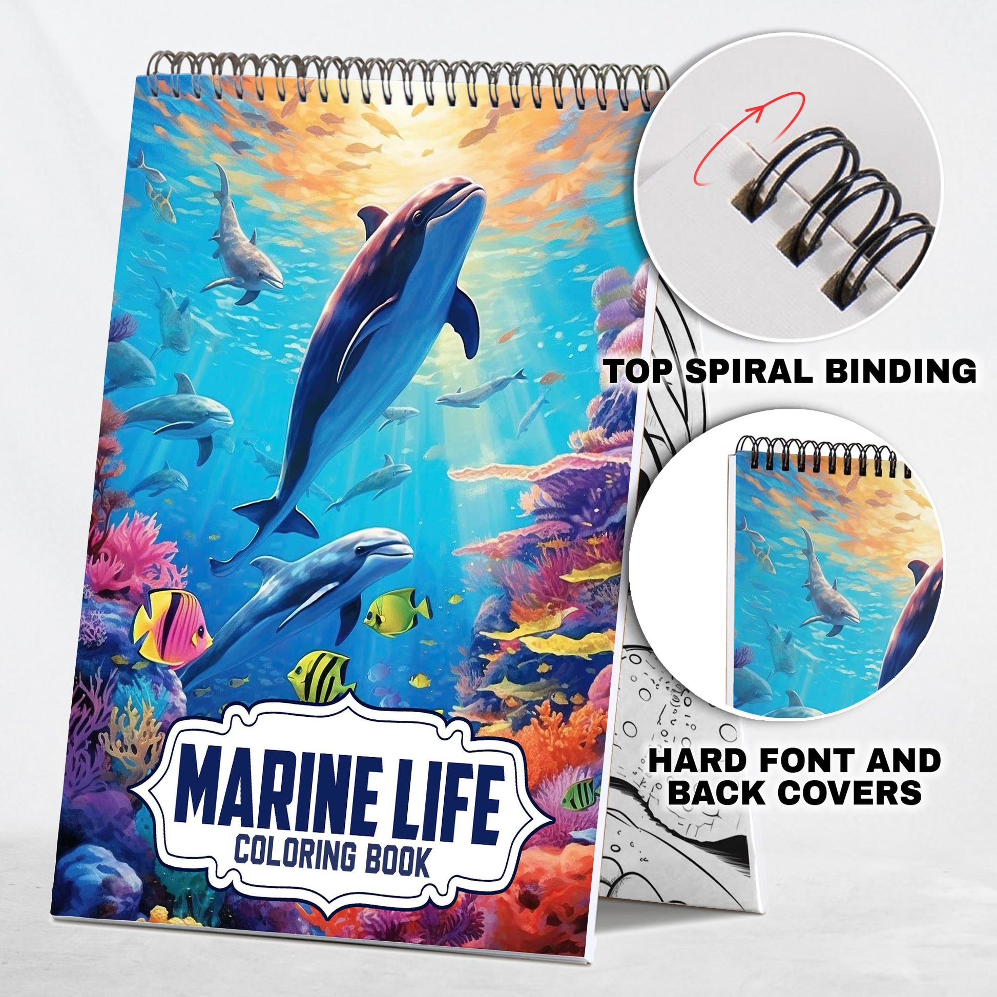 Marine Life Spiral Coloring Book: 30 Pages of Intricate Coloring Artwork, Celebrating Marine Life in all its Splendor