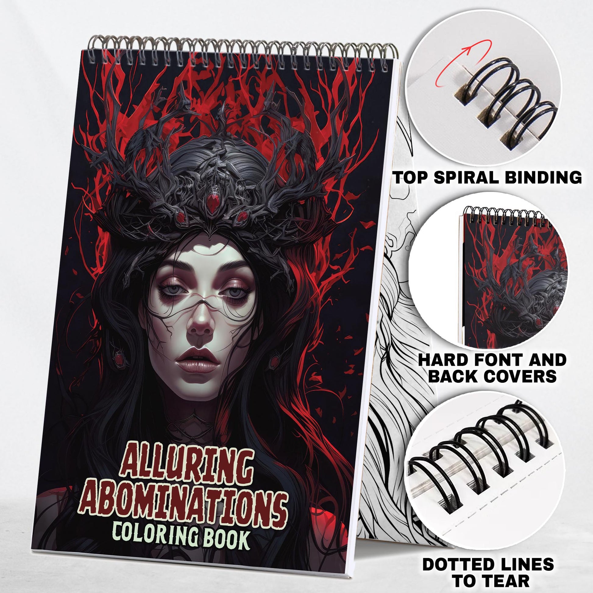 Alluring Abominations Spiral Bound Coloring Book: 30 Coloring Pages for Gothic Art Enthusiasts to Unleash Their Creative Expression