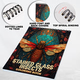 Stained Glass Insects Spiral Bound Coloring Book: 30 Breathtaking Coloring Pages, Showcasing Radiant Insects with Brilliant Colors and Intricate Patterns