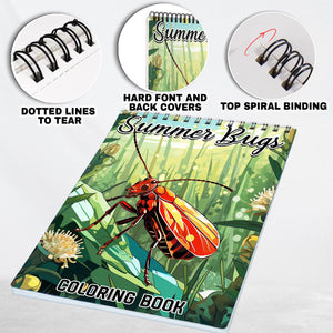 Summer Bugs Spiral Coloring Book: 30 Intriguing Coloring Pages of Summer Bugs