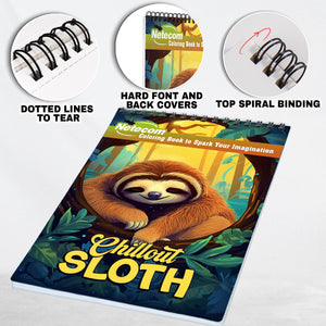 Chillout Sloth Spiral Bound Coloring Book: Unwind and find tranquility as you color your way through these adorable sloth illustrations