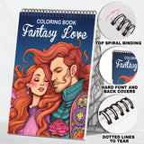 Fantasy Love Spiral Bound Coloring Book: 30 Captivating Coloring Pages, Depicting Love and Romance in a Fantasy World