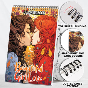Beautiful Girl Love Spiral Bound Coloring Book:  30 Captivating Coloring Scenes of Beautiful Couples
