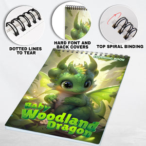 Baby Woodland Dragon Spiral Coloring Book: 30 Exquisite Coloring Pages that Showcase the Playful and Endearing Nature of these Cute Creatures