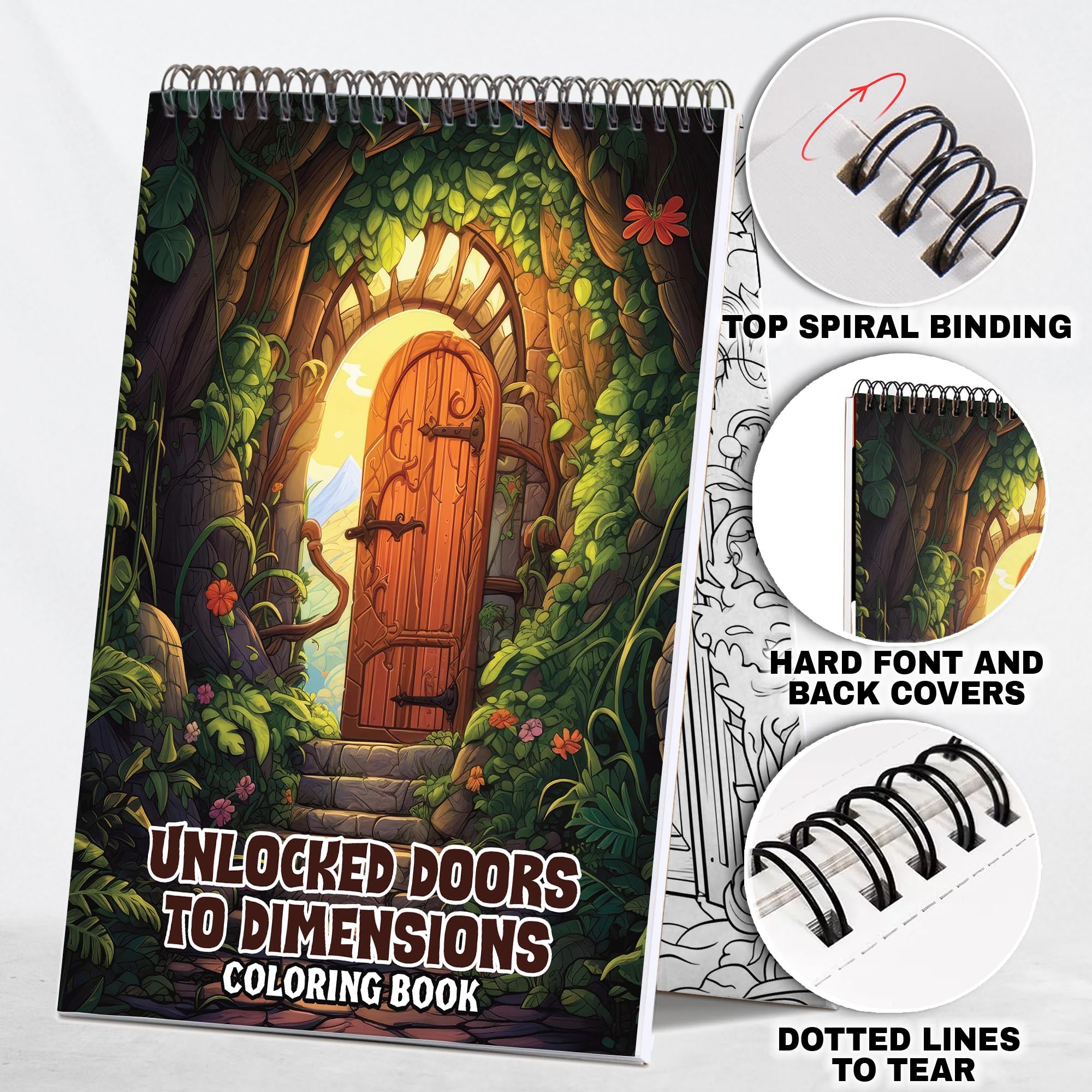 Unlocked Doors to Dimensions Spiral Bound Coloring Book 30 Tranquil C