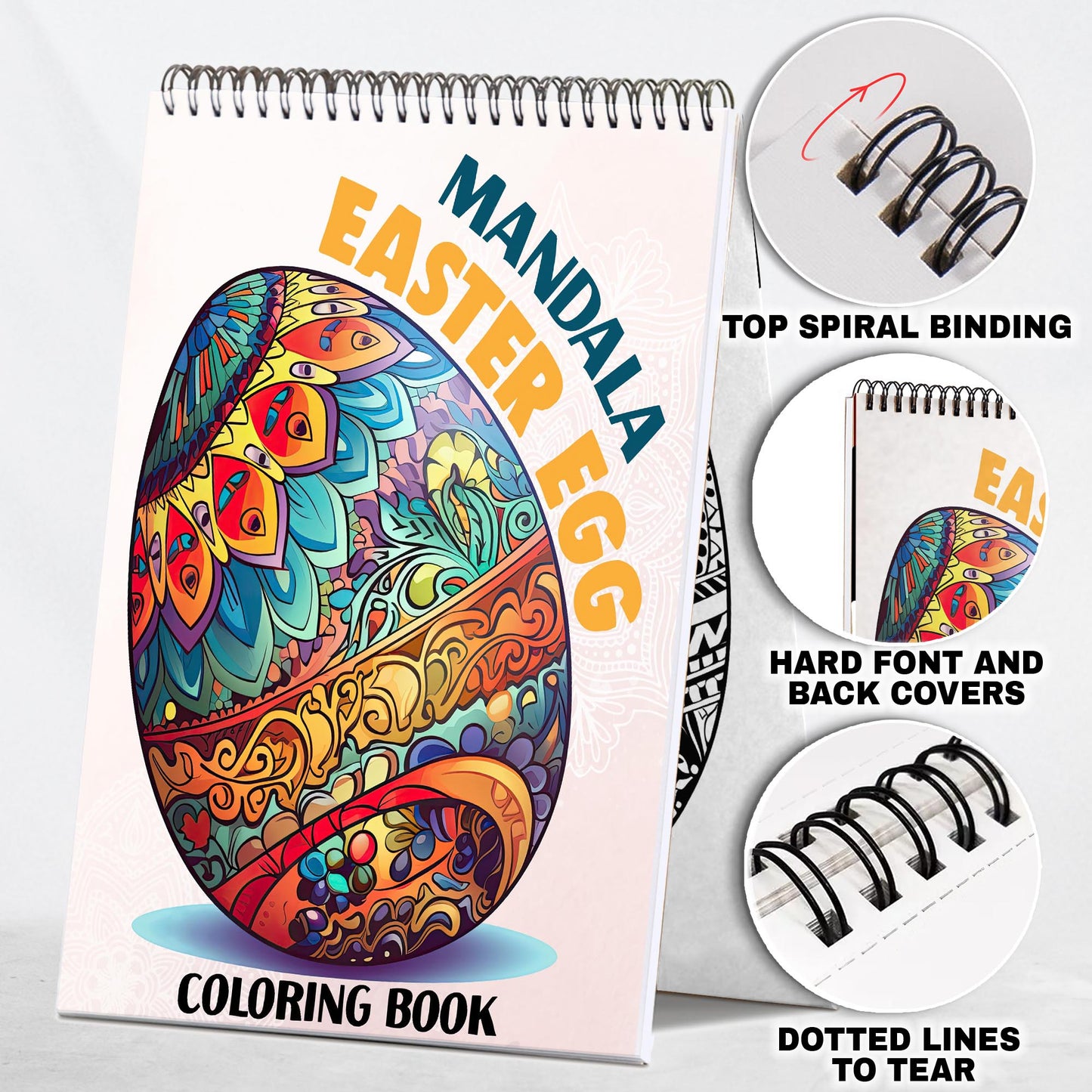 Easter Egg Spiral-Bound Coloring Book: 30 Charming Coloring Pages for Coloring Enthusiasts to Embrace the Joyful and Playful Nature of Easter Egg Designs 