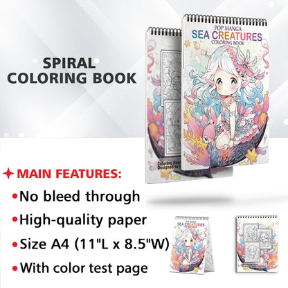 Pop Manga Sea Creatures Coloring Book: Unleash Your Artistic Talents in the Oceanic Journey with 30 Charming Pop Manga Sea Creatures Coloring Pages for Coloring Enthusiasts to Embrace the Unique Style and Grace of A