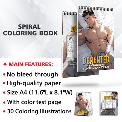 Demented Dreams Spiral Coloring Book: 30 Exquisite Coloring Pages for LGBTQ+ Art Enthusiasts to Unleash Their Creative Expression