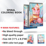 Cake Heaven Spiral-Bound Coloring Book: 30 Tranquil Coloring Pages, Unveiling the Essence of Cake Heaven
