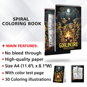 Goblin Spiral Bound Coloring Book: 30 Whimsical Goblin Coloring Pages for Fantasy Enthusiasts