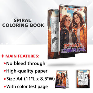 Embracing Lesbian Love Spiral Bound Coloring Book: 30 Captivating Coloring Scenes of Loving Couples