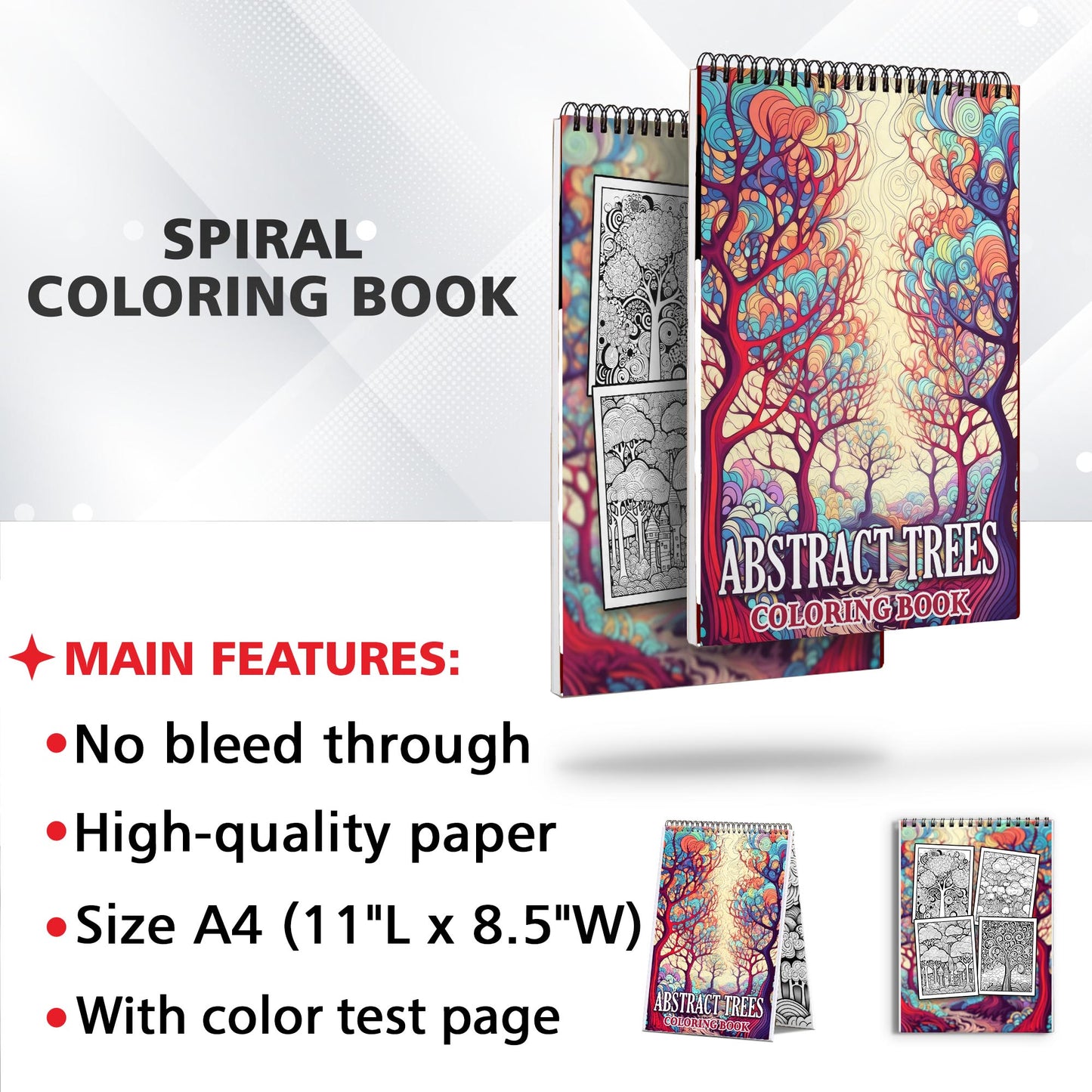 Abstract Trees Spiral Coloring Book: 30 Whimsical Abstract Trees Coloring Pages for Art Admirers to Embrace the Quirky Charm and Artistic Vibes