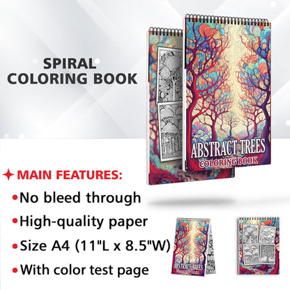 Abstract Trees Spiral Coloring Book: 30 Whimsical Abstract Trees Coloring Pages for Art Admirers to Embrace the Quirky Charm and Artistic Vibes