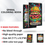 Creepy Food Spiral Coloring Book: 30 Intriguing Coloring Pages of Creepy Food, Combining Sinister Imagery with Culinary Curiosities