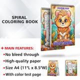 Cute Kawaii Forest Animal Spiral-Bound Coloring Book: 30 Exquisite Coloring Pages that Showcase the Adorable and Playful Creatures