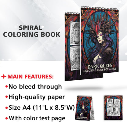 Beauty Dark Queen Coloring Book: Delight in 30 Whimsical Coloring Pages of Beauty Dark Queen for Gothic Art Admirers to Embrace the Quirky Charm and Elegantly Creepy Vibes of Dark Fantasy Scenes