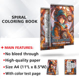Kawaii Steampunk Girls Spiral Coloring Book: 30 Magical Coloring Pages, Depicting Cute Steampunk Girls Engaged in Mysterious and Imaginative Adventures