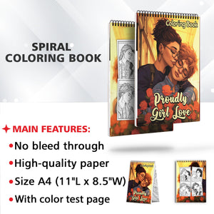 Proudly Girl Love Spiral Bound Coloring Book: 30 Captivating Coloring Scenes of Proud and Loving Couples