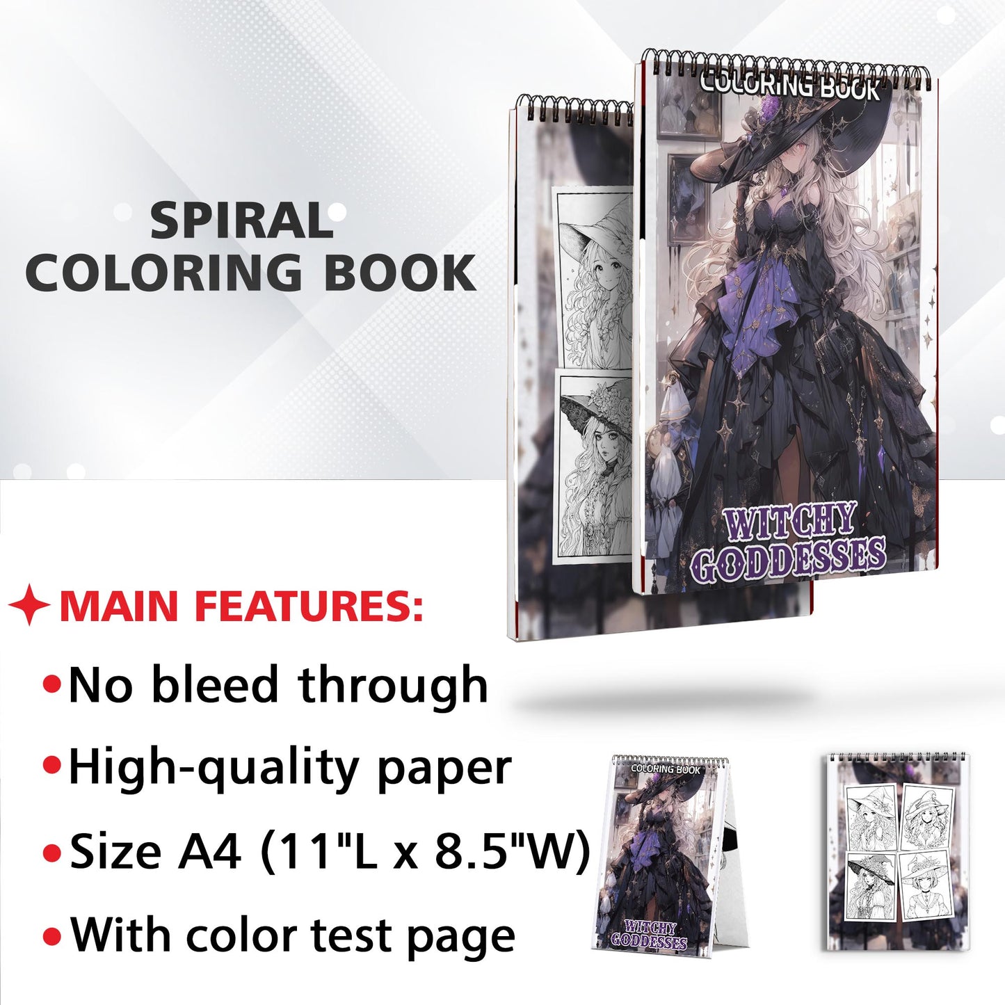 Witchy Goddesses Spiral-Bound Coloring Book: Embark on a Journey with Witchy Goddesses through 30 Captivating Coloring Pages of Modern Witches for an Artistic and Divine Adventure 