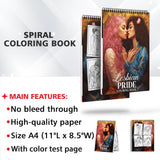 Lesbian Pride Spiral Coloring Book: Embrace the Spectrum of Love with 30 Pages, Inviting You to Color Beautiful Moments of Lesbian Love and Unity