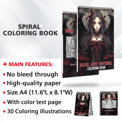 Dark Art Gothica Spiral Coloring Book: Unleash Your Creativity with the Dark Art Gothica Coloring Book