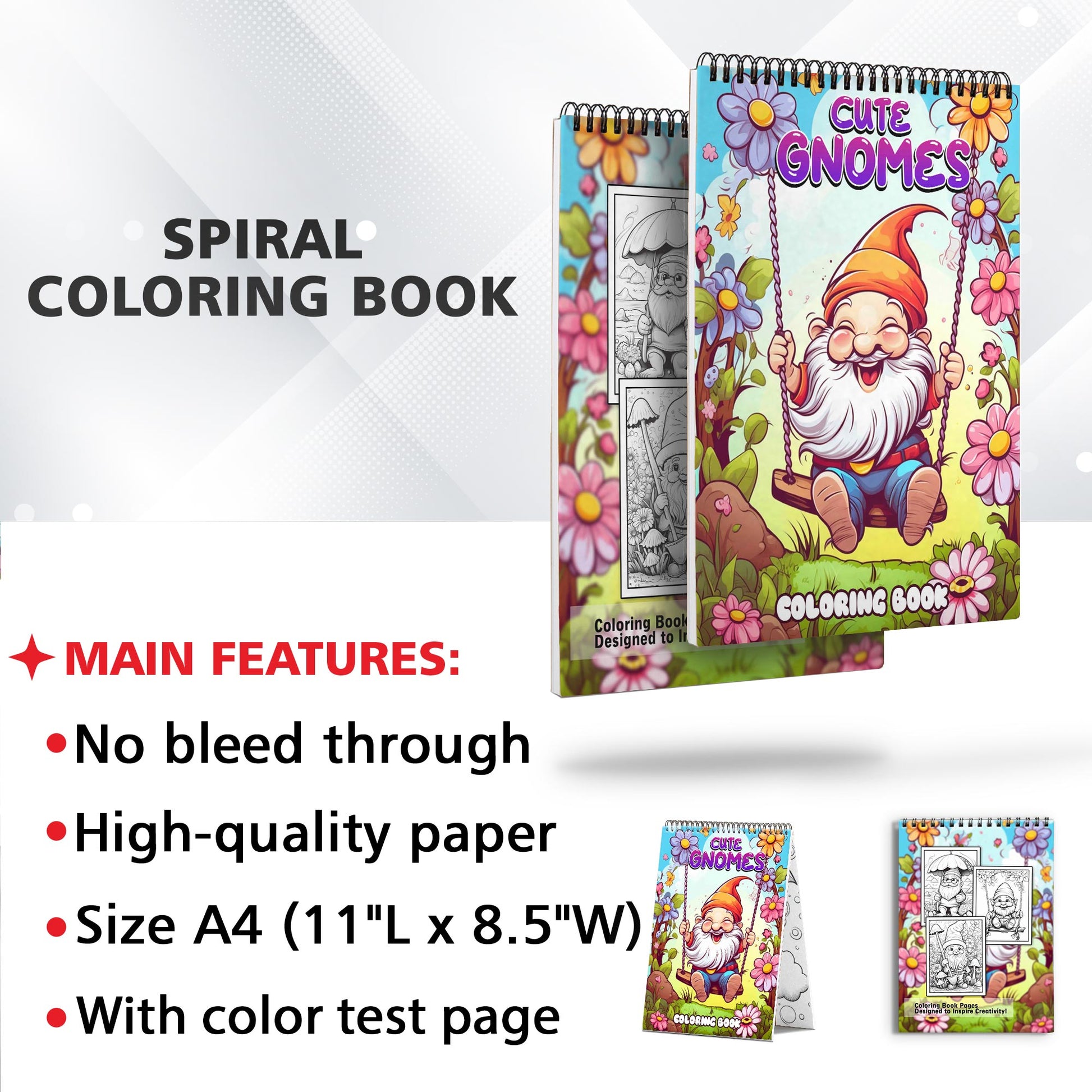 Cute Gnomes Coloring Book: Explore 30 Intriguing Coloring Pages, Depicting Cute Gnomes and their Lively Village with Joyful Energy