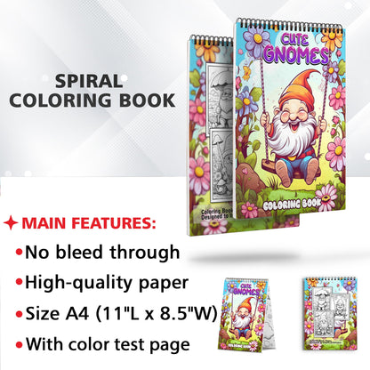 Cute Gnomes Coloring Book: Explore 30 Intriguing Coloring Pages, Depicting Cute Gnomes and their Lively Village with Joyful Energy
