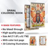 Botanical Bugs Spiral Coloring Book: 30 Botanical Bugs Coloring Pages for Nature Enthusiasts to Color and Learn